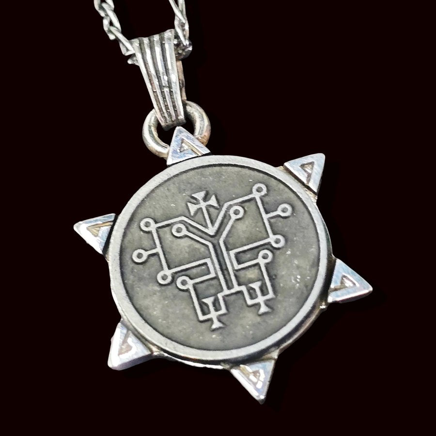Demon Pendant 59 MARQUES ORIAS and Secret Seal of Solomon 72 Demons Lesser Key of Solomon Goetia In Silver 3 x 2.5 cm 12 Gr Art 1918 - Bricks Masons