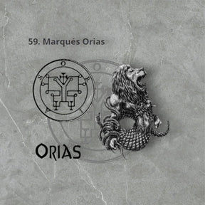 Demon Pendant 59 MARQUES ORIAS and Secret Seal of Solomon 72 Demons Lesser Key of Solomon Goetia In Silver 3 x 2.5 cm 12 Gr Art 1918 - Bricks Masons