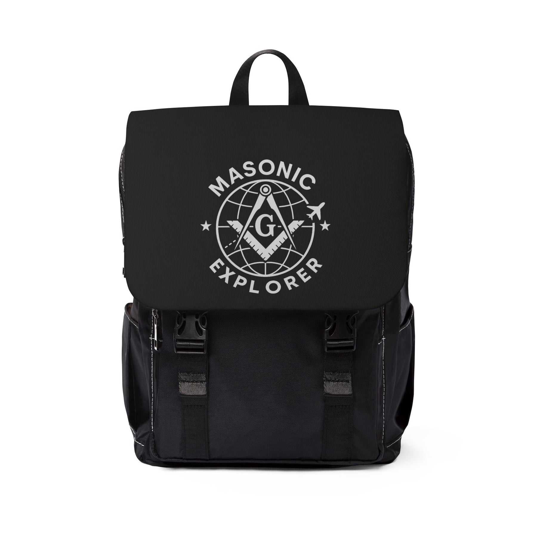 Master Mason Blue Lodge Backpack - Full Black Masonic Explorer - Bricks Masons