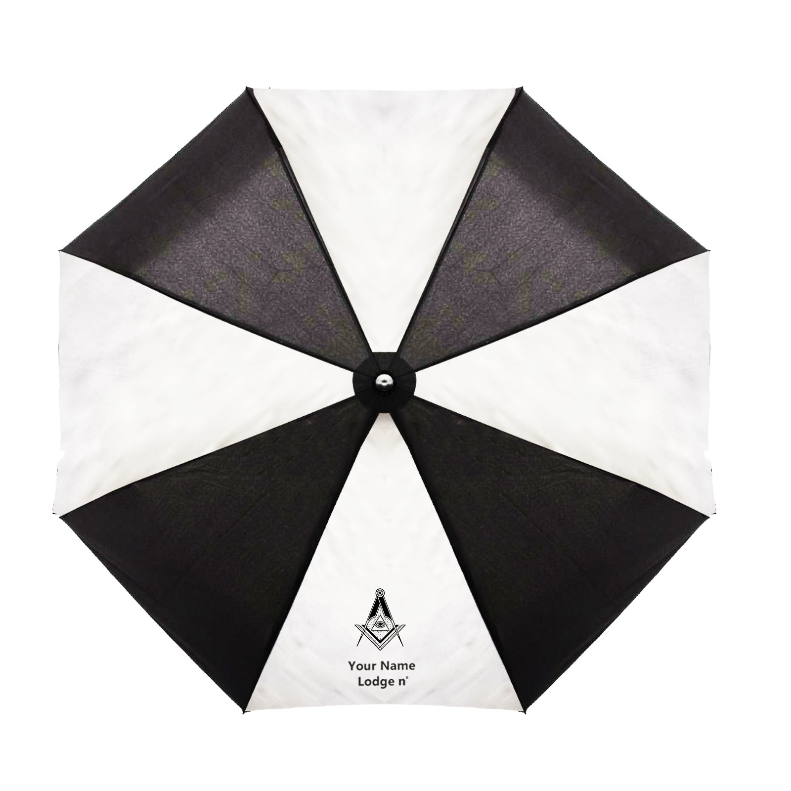 Master Mason Blue Lodge Umbrella - Wings Down Three Folding Windproof - Bricks Masons