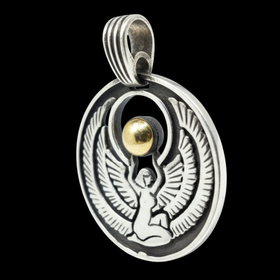 Isis Medal in Silver with Gold 3.5 x 2.5 cm 7 g Art 200 - Bricks Masons