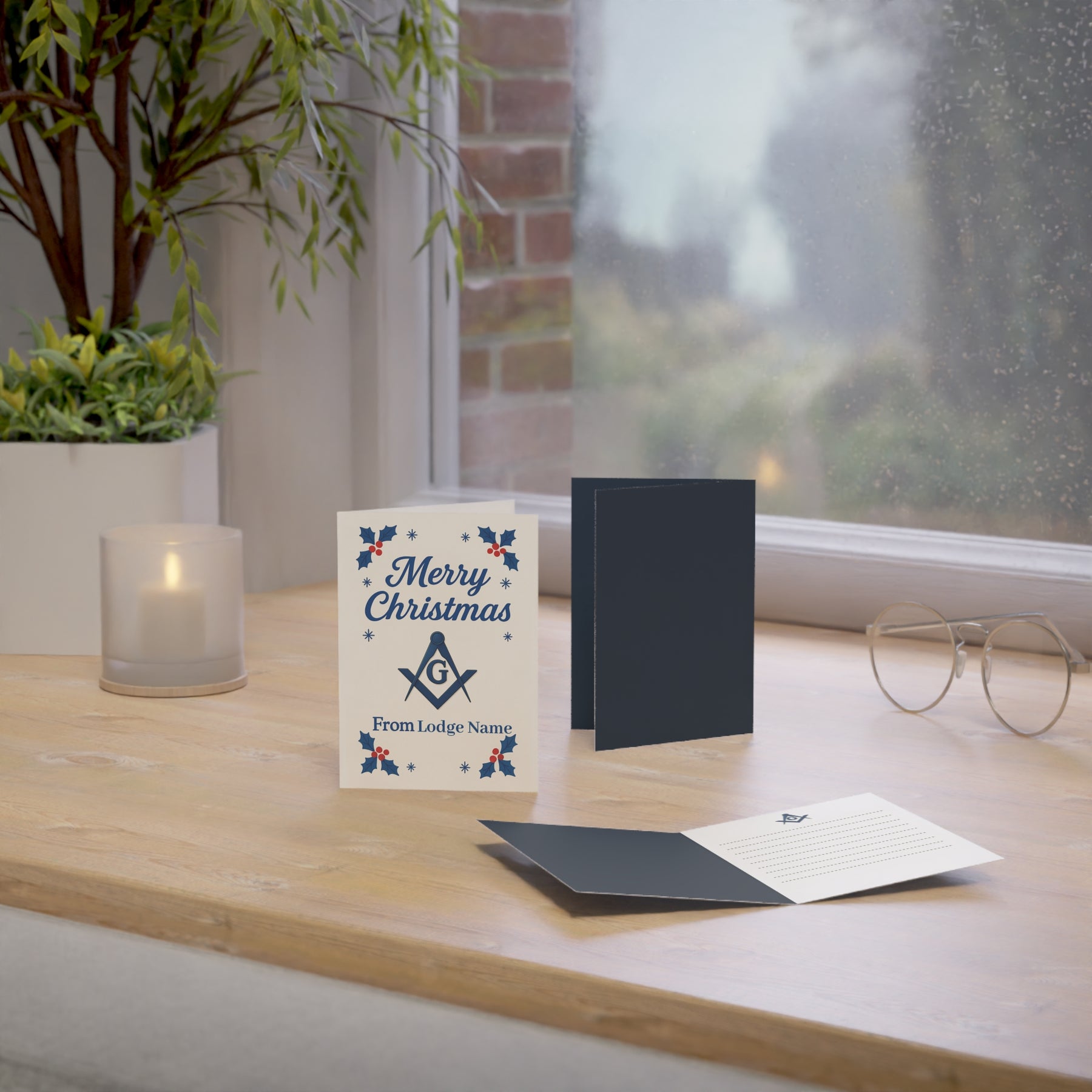 Master Mason Blue Lodge Greeting Card - (1, 10, 30, and 50pcs) - Bricks Masons