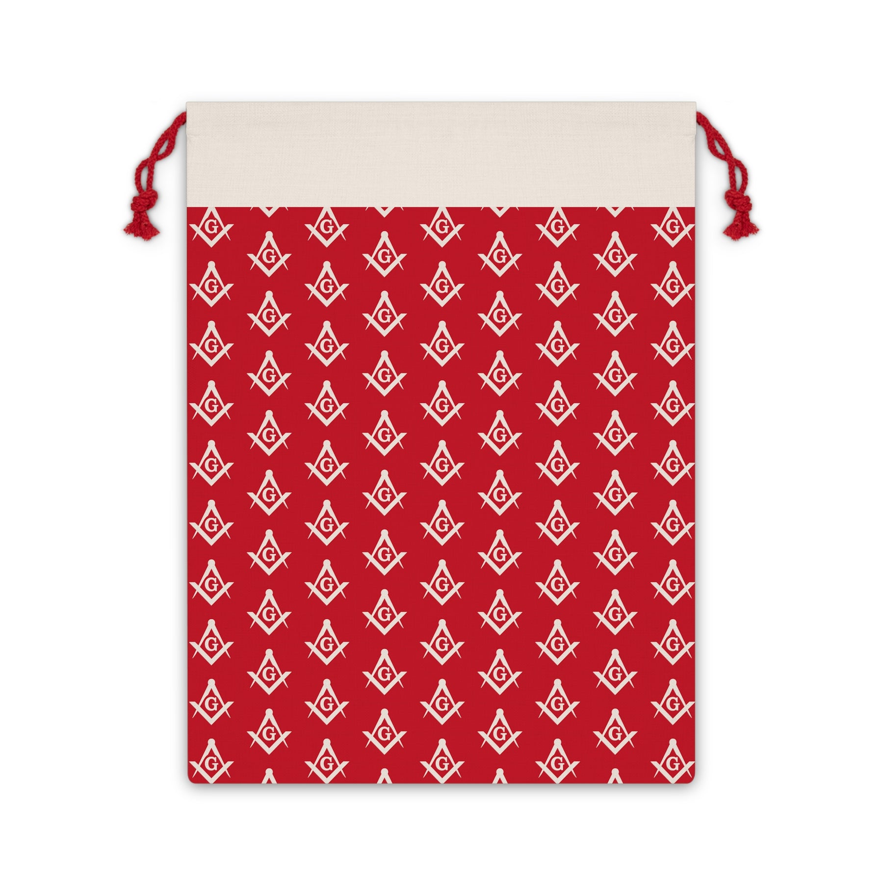 Master Mason Blue Lodge Gift Bag - Square & Compass G Emblem Tiled Print - Bricks Masons