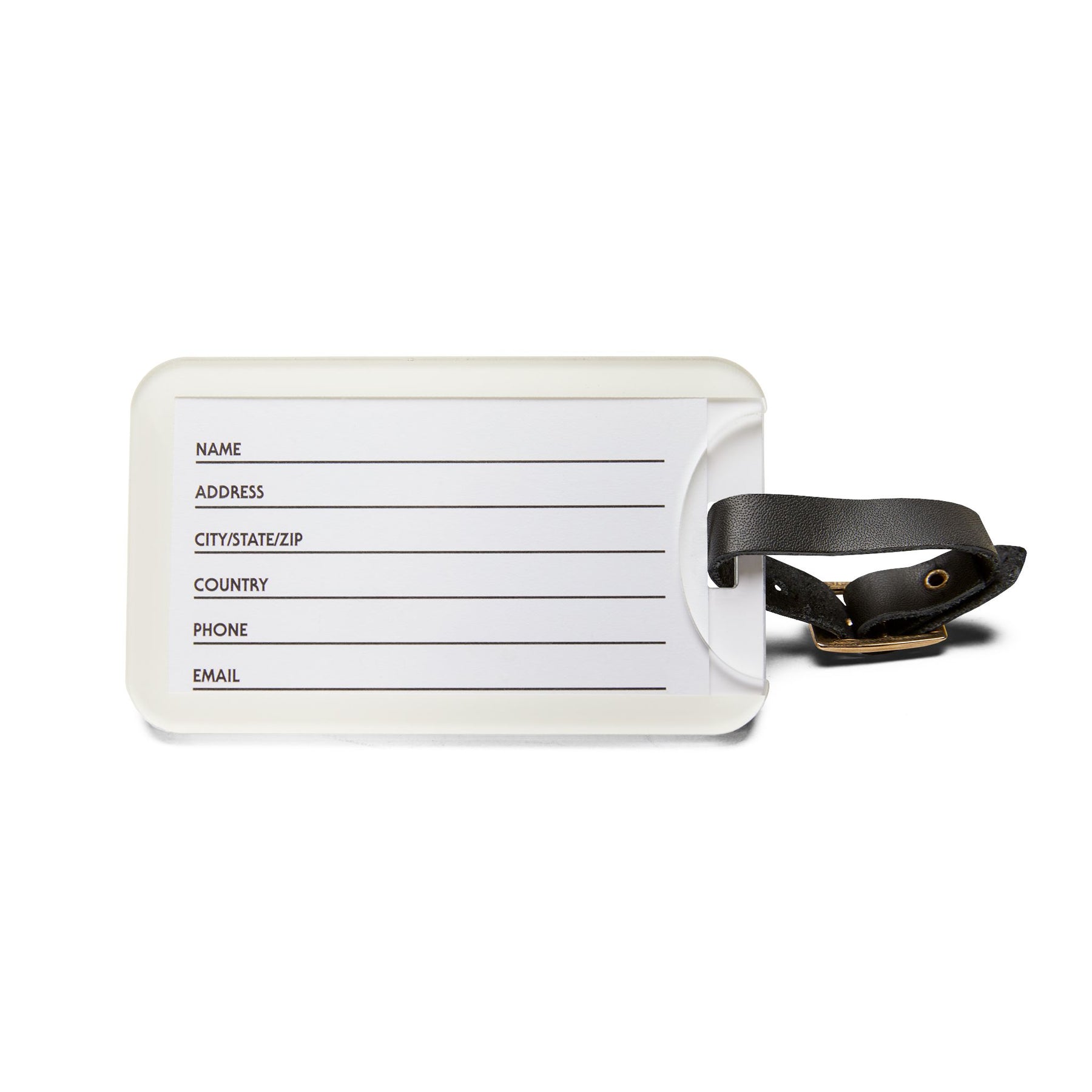 Shriners Luggage Tag - Red With Black Leather Strap - Bricks Masons