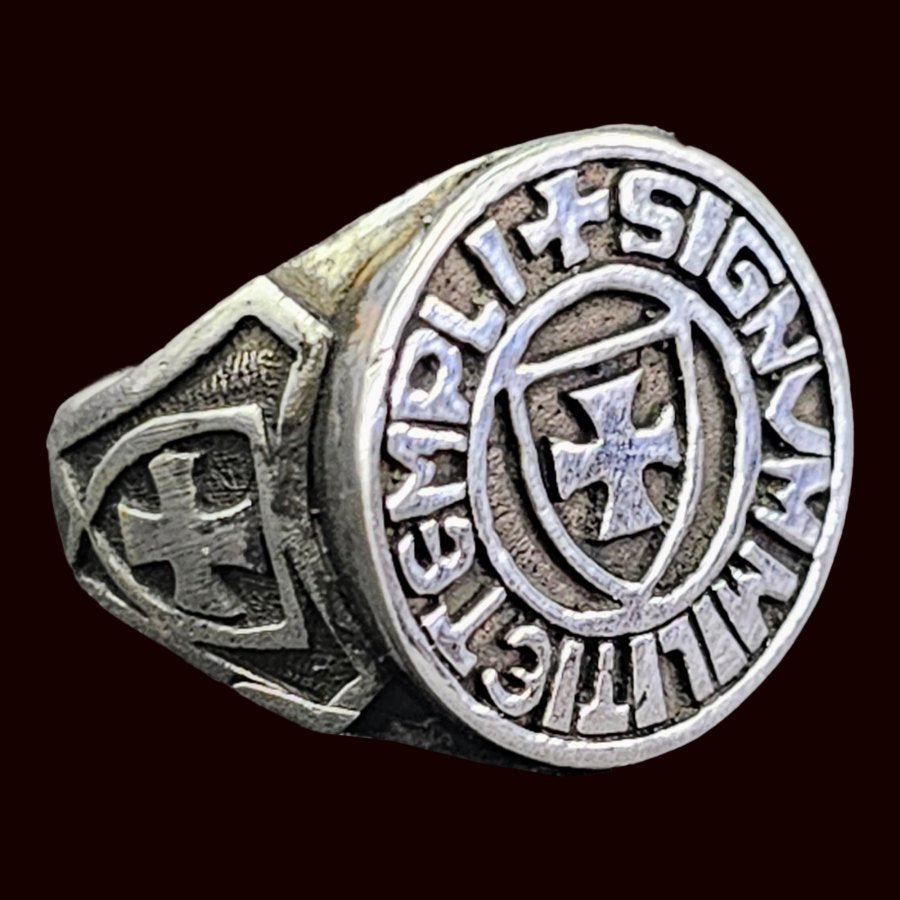 Knights Templar Ring 1.7 cm 8 g Silver Art 271 - Bricks Masons