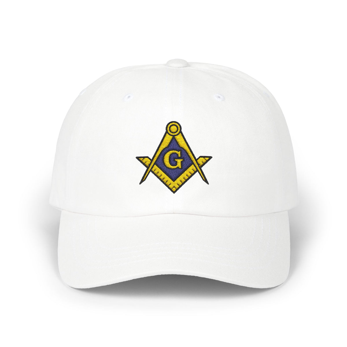 Master Mason Blue Lodge Baseball Cap - Gold & Blue Embroidered Square & Compass G - Bricks Masons