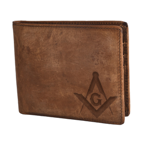 Master Mason Blue Lodge Wallet - Handmade Leather