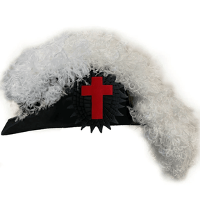 Sir Knight Knights Templar Commandery Illinois Regulation Chapeau - All White Plumes