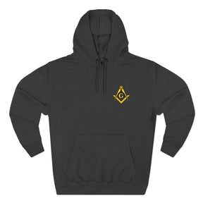 Master Mason Blue Lodge Hoodie - Three-Panel Fleece Embroidered S&C with G - Bricks Masons