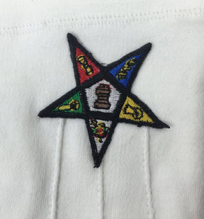 OES Gloves - White Cotton Machine Embroidered Emblem