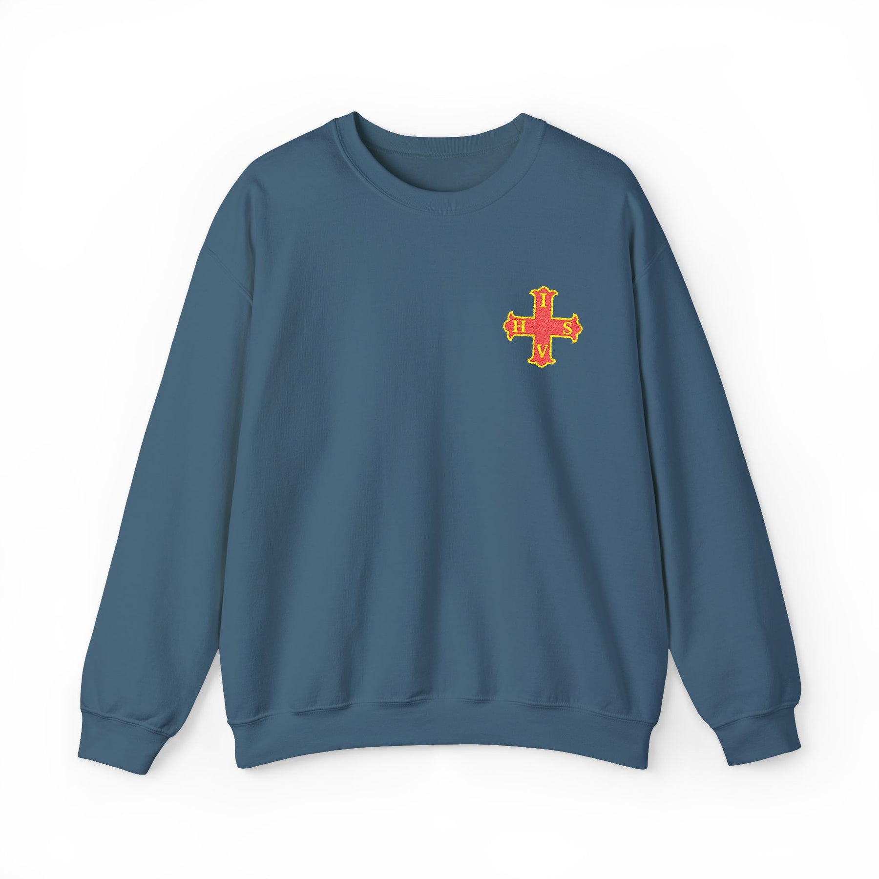 Red Cross of Constantine Sweatshirt - Left Chest Cross Embroidery - Bricks Masons