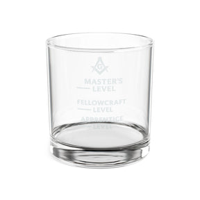 Master Mason Blue Lodge Whiskey Glass - Apprentice Fellowcraft & Master Level Glass