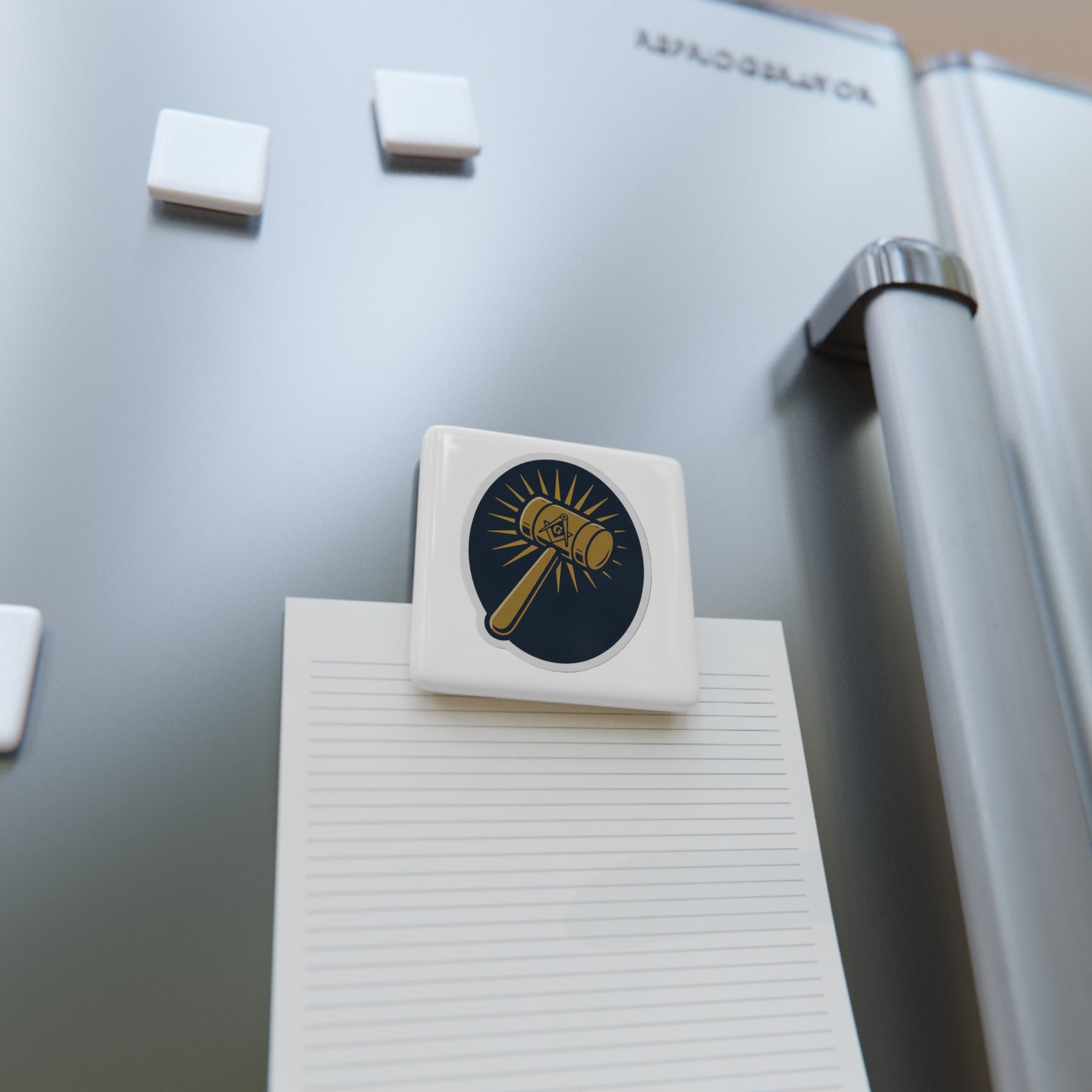 Master Mason Blue Lodge Magnet - Porcelain With Magnet - Bricks Masons