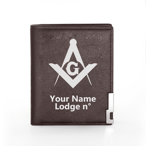 Master Mason Blue Lodge Wallet - Black & Brown - Bricks Masons