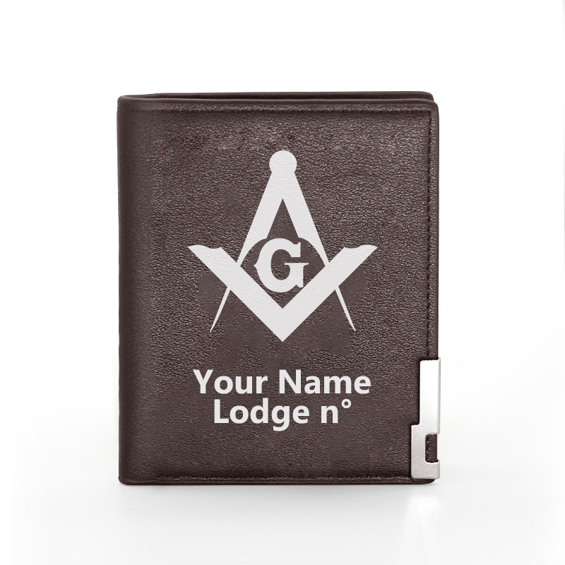 Master Mason Blue Lodge Wallet - Black & Brown - Bricks Masons