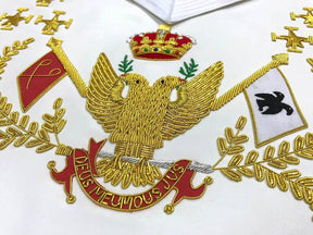 33rd Degree Scottish Rite Regalia Set - WINGS UP All Countries Flags Hand Embroidered - Bricks Masons