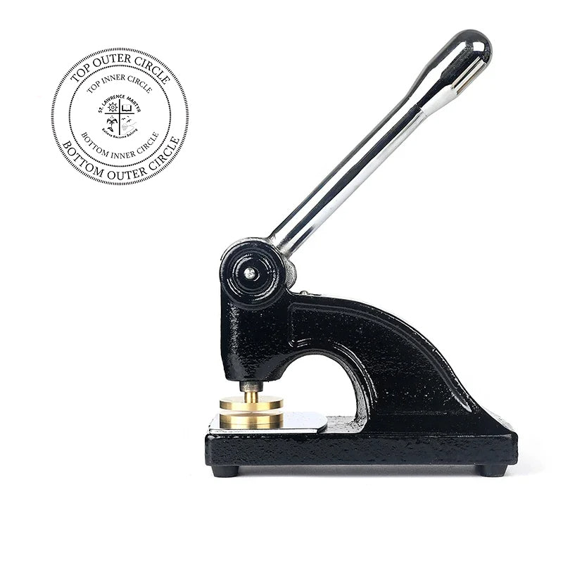 St. Lawrence The Martyr Long Reach Seal Press - Heavy Embossed Stamp Black Color Customizable - Bricks Masons