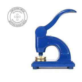 St. Thomas of Acon Long Reach Seal Press - Heavy Embossed Stamp Blue Color Customizable - Bricks Masons