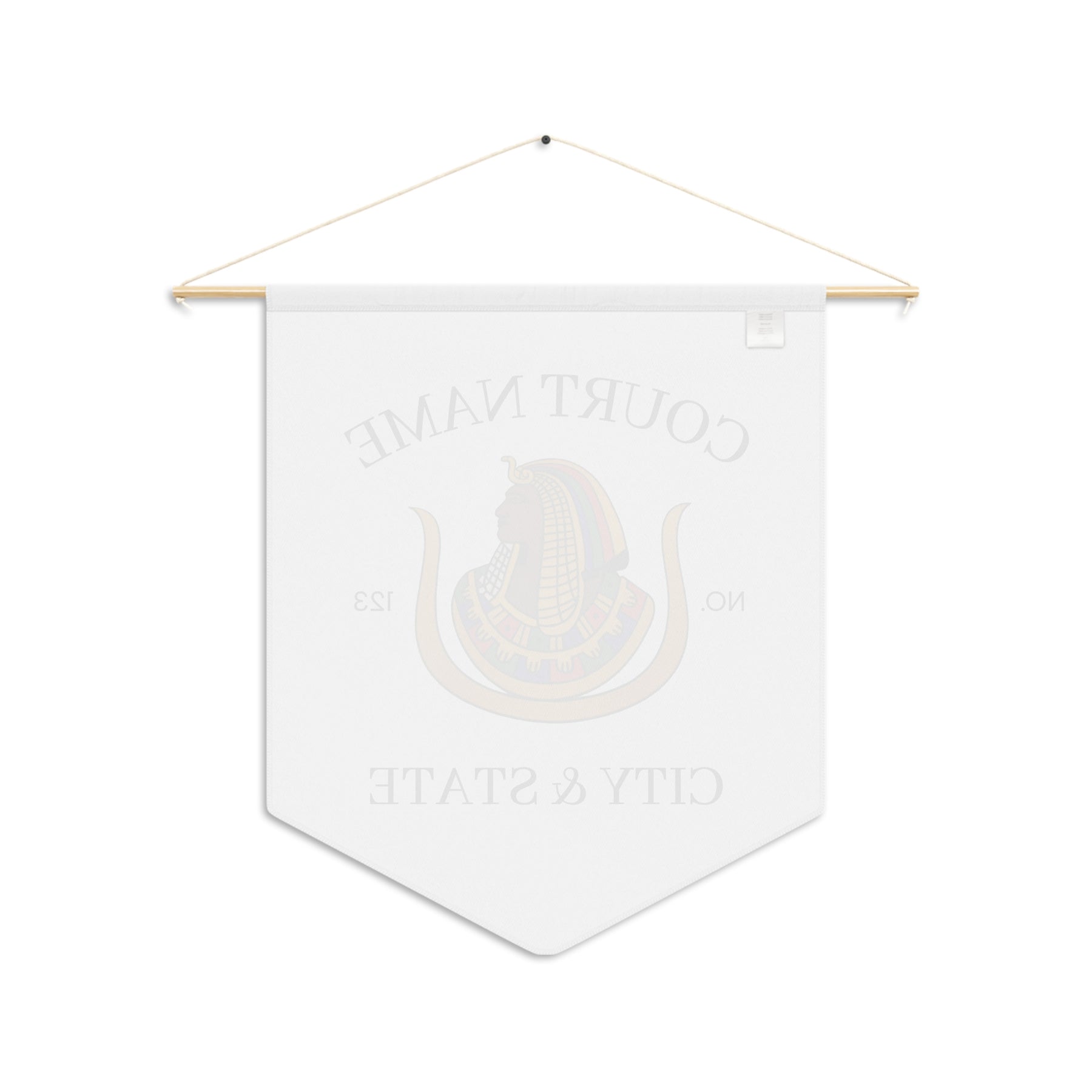 DOI Pennant - White Polyester Twill with Personalization - Bricks Masons