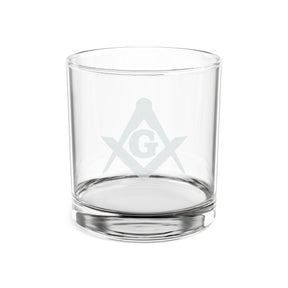 Master Mason Blue Lodge Whiskey Glass - Square & Compasses with G