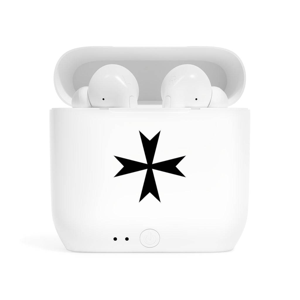 Order Of Malta Commandery Earbud - White