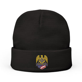 Master Mason Blue Lodge Beanie - Knit Embroidery Veteran Mason Various Colors - Bricks Masons