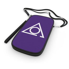 LOCOP Passport Wallet -  Purple With Shoulder & Wrist Strap - Bricks Masons