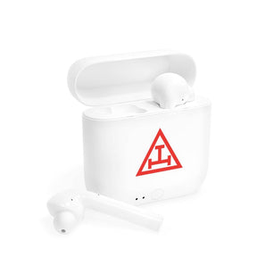 Royal Arch Chapter Earbud - White with Red Triple Tau