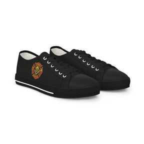Master Mason Blue Lodge Sneaker - Low Top Sneaker Black & White Firefighter Mason - Bricks Masons