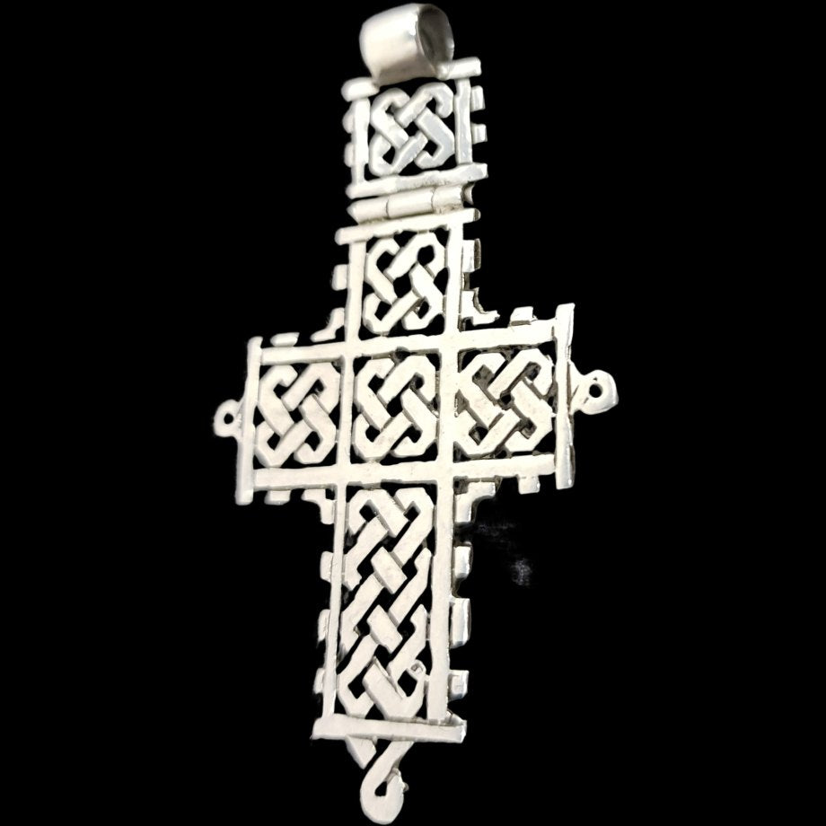 Rastafari Coptic Cross Pendant In Silver 5 X 3 Cm 4 Gr Art 497 - Bricks Masons