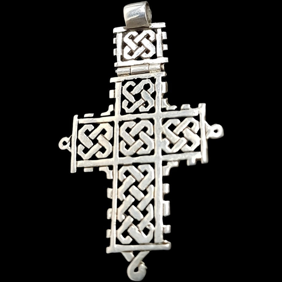 Rastafari Coptic Cross Pendant In Silver 5 X 3 Cm 4 Gr Art 497 - Bricks Masons