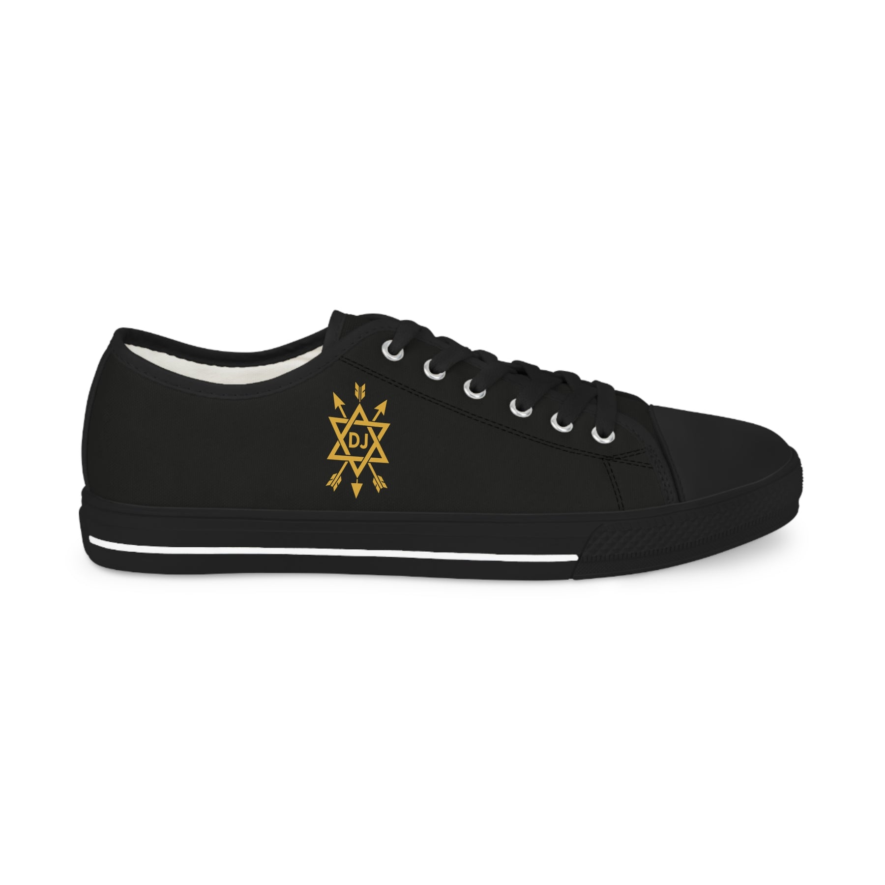 Order of the Secret Monitor Sneaker - Low Top Sneaker Black & White Golden Emblem - Bricks Masons