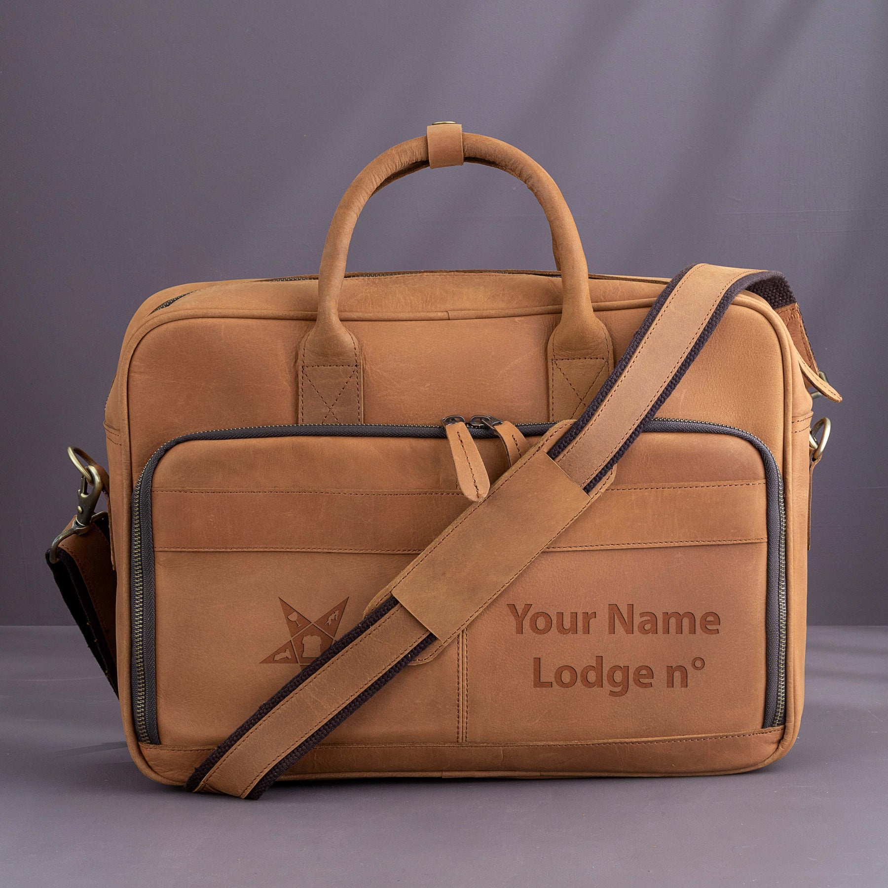 OES Briefcase - Handmade Leather - Bricks Masons