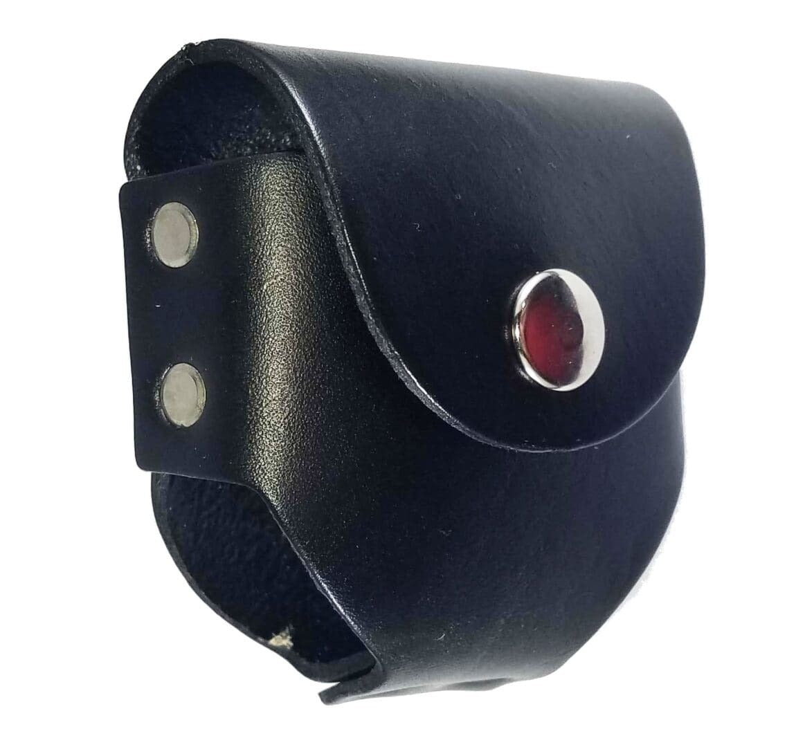 OES Snuff Can Holder - Genuine Leather & Belt Loop With Rivets - Bricks Masons