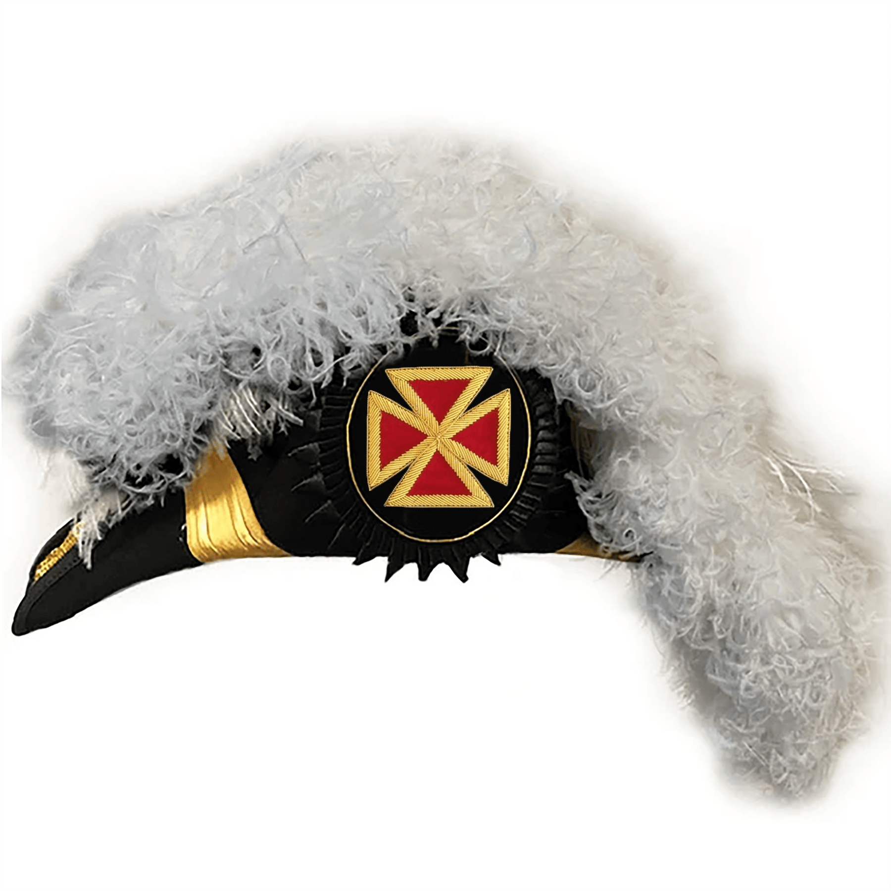 Grand Commander Knights Templar Commandery Chapeau - All White Plumes