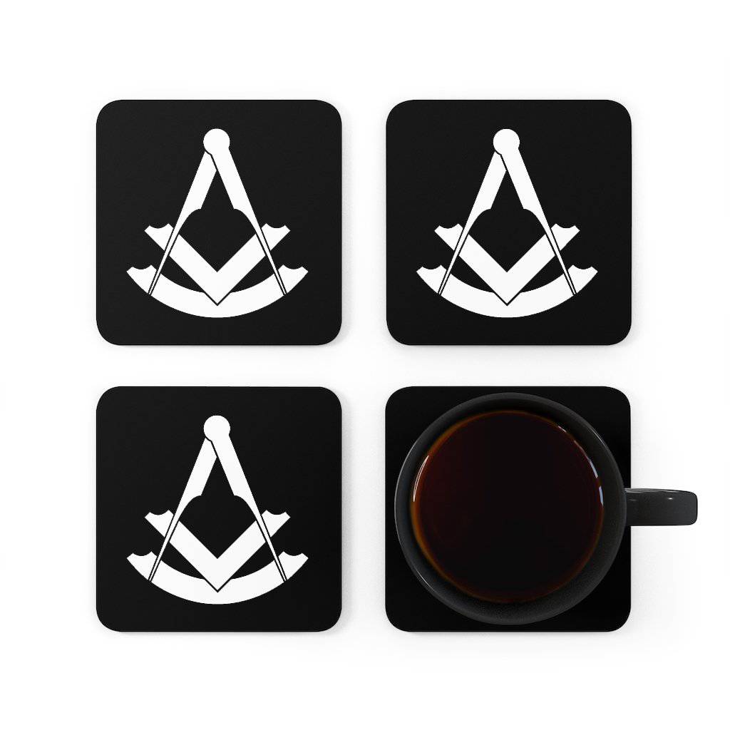 Past Master Blue Lodge Coaster - Black & White