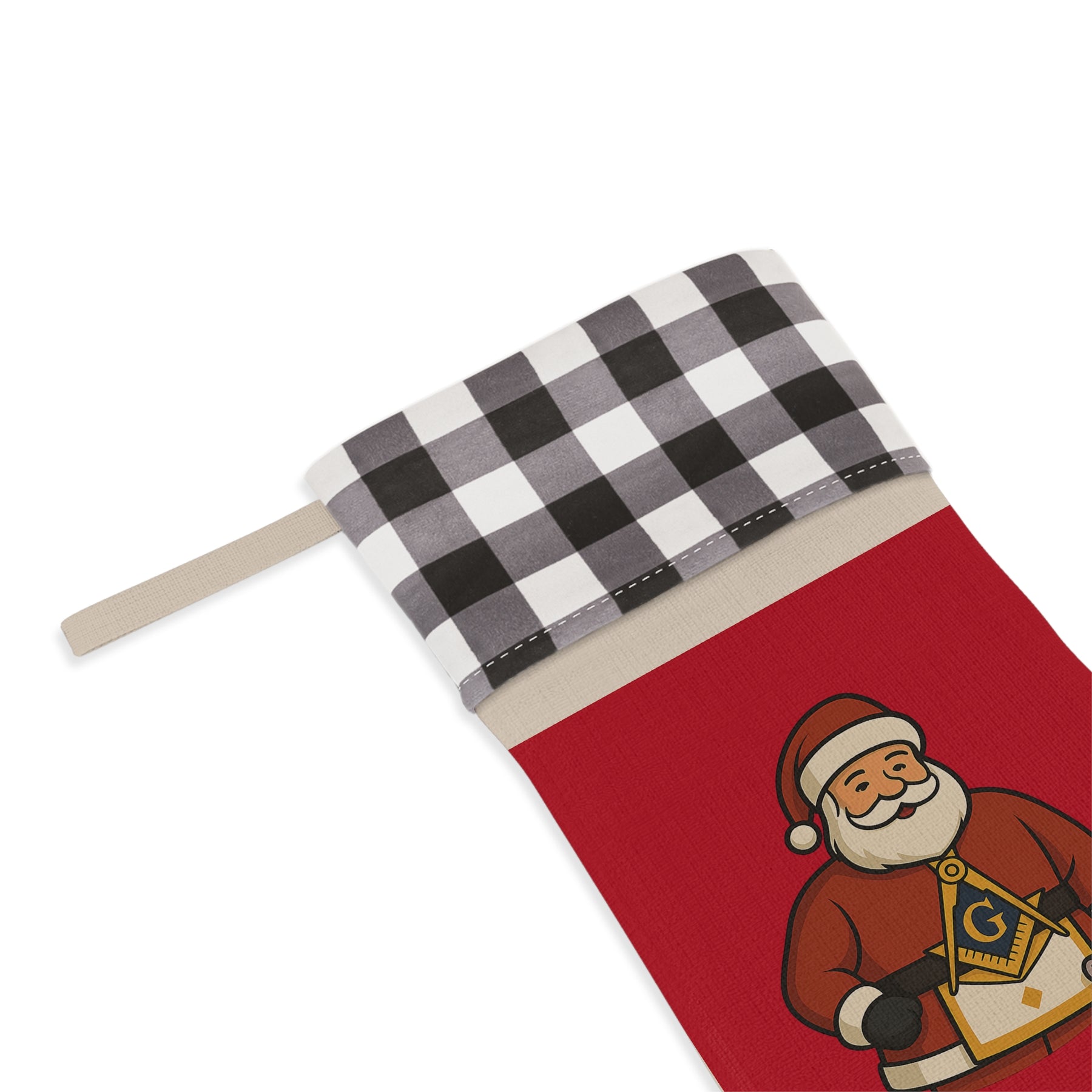 Master Mason Blue Lodge Christmas Stocking - Gold Square & Compass G - Bricks Masons
