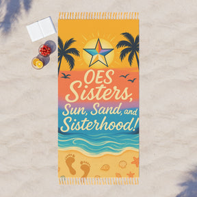 OES Towel - Sun, Sand & Sisterhood Vibrant Colors Beach Cloth - Bricks Masons