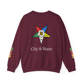 OES Sweatshirt - Colorful Eastern Star & Initials with Personalization - Bricks Masons