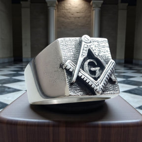 Fellow Craft Masonic Ring, Silver, 1.6 cm, 11 g, Art. 54 - Bricks Masons