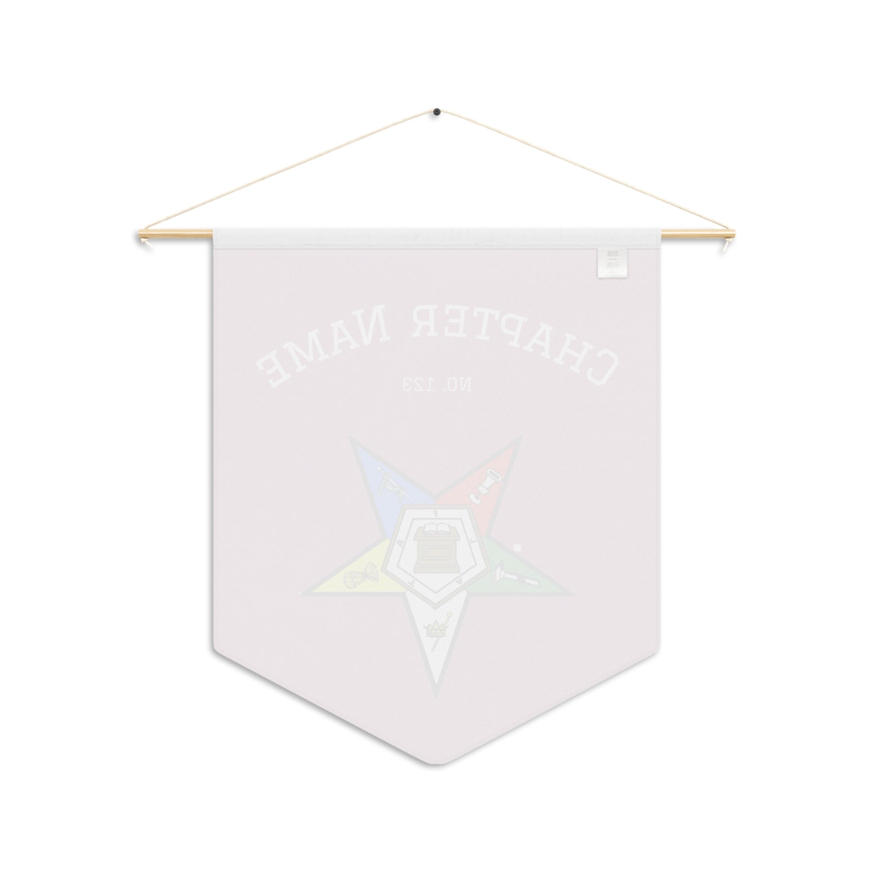 OES Pennant - Pink & Colorful Star With Personalization - Bricks Masons