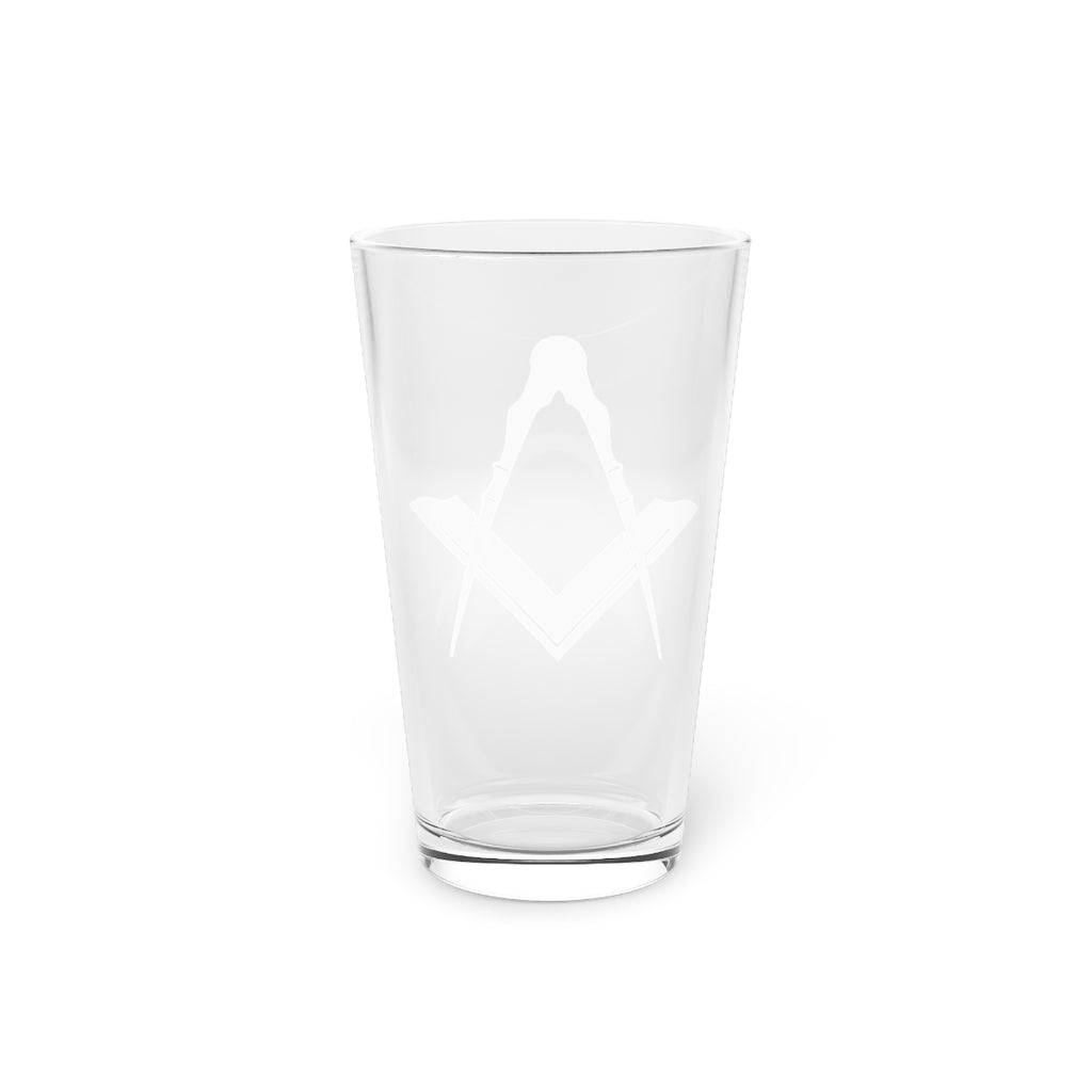 Master Mason Blue Lodge Pint Glass - 16oz Square & Compass