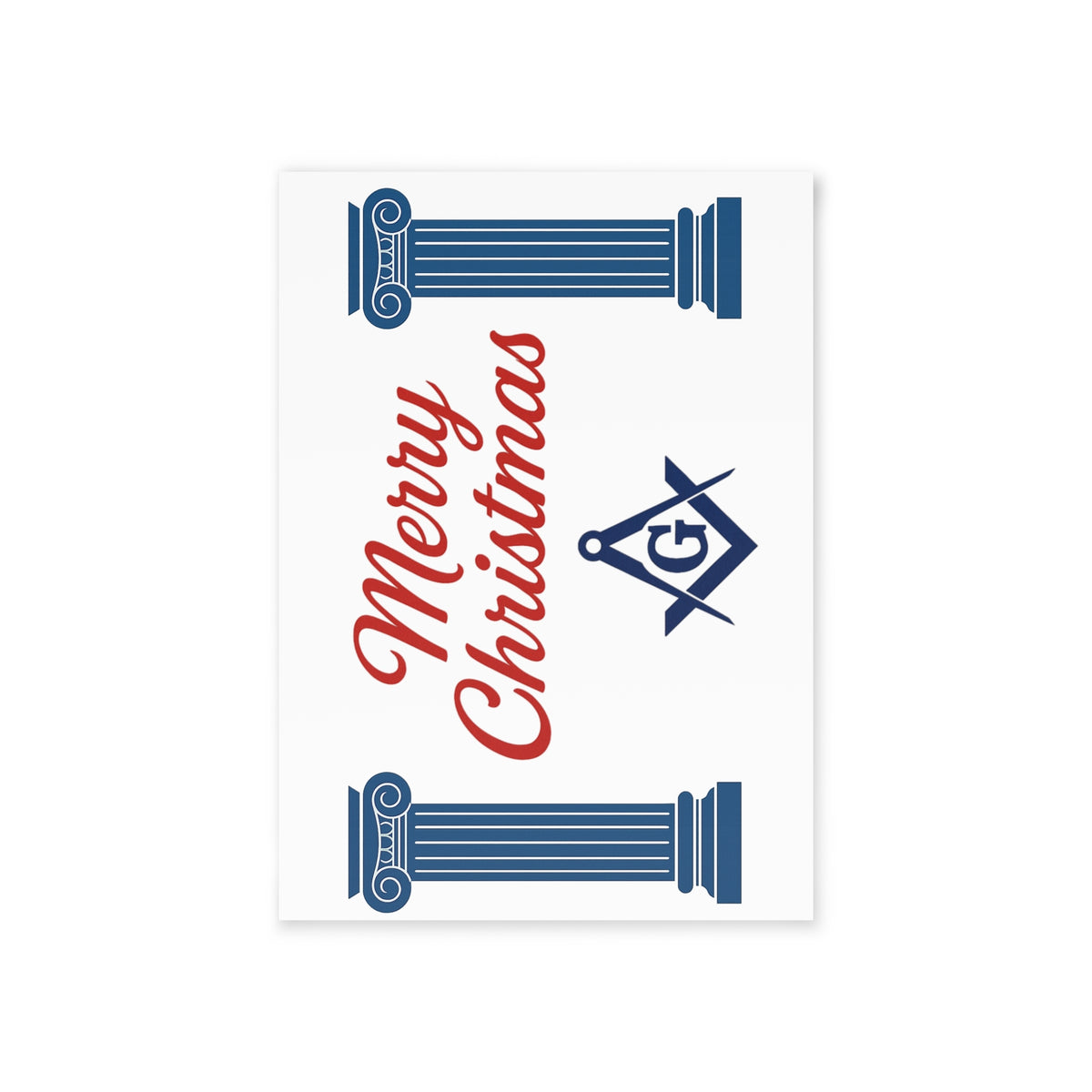 Master Mason Blue Lodge Greeting Card -  (Two-sided print) - Bricks Masons
