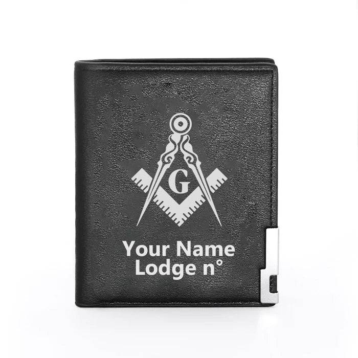 Master Mason Blue Lodge Wallet - Black & Brown - Bricks Masons