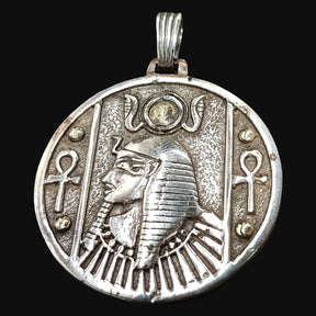 Egyptian Pharaoh Medal in Silver and Gold 5 x 4 cm 11 g Art 676 - Bricks Masons