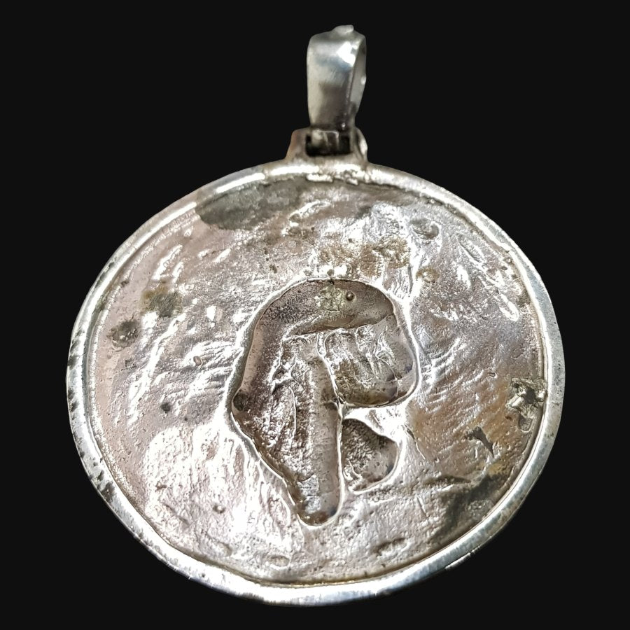 Egyptian Pharaoh Medal in Silver and Gold 5 x 4 cm 11 g Art 676 - Bricks Masons