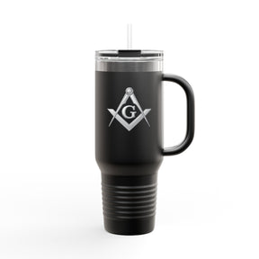 Master Mason Blue Lodge Ringneck Tumbler - Silver Square & Compass G Emblem