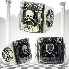 Masonic Ring Virtus Junxit Silver Freemasonry Art 70 - Bricks Masons
