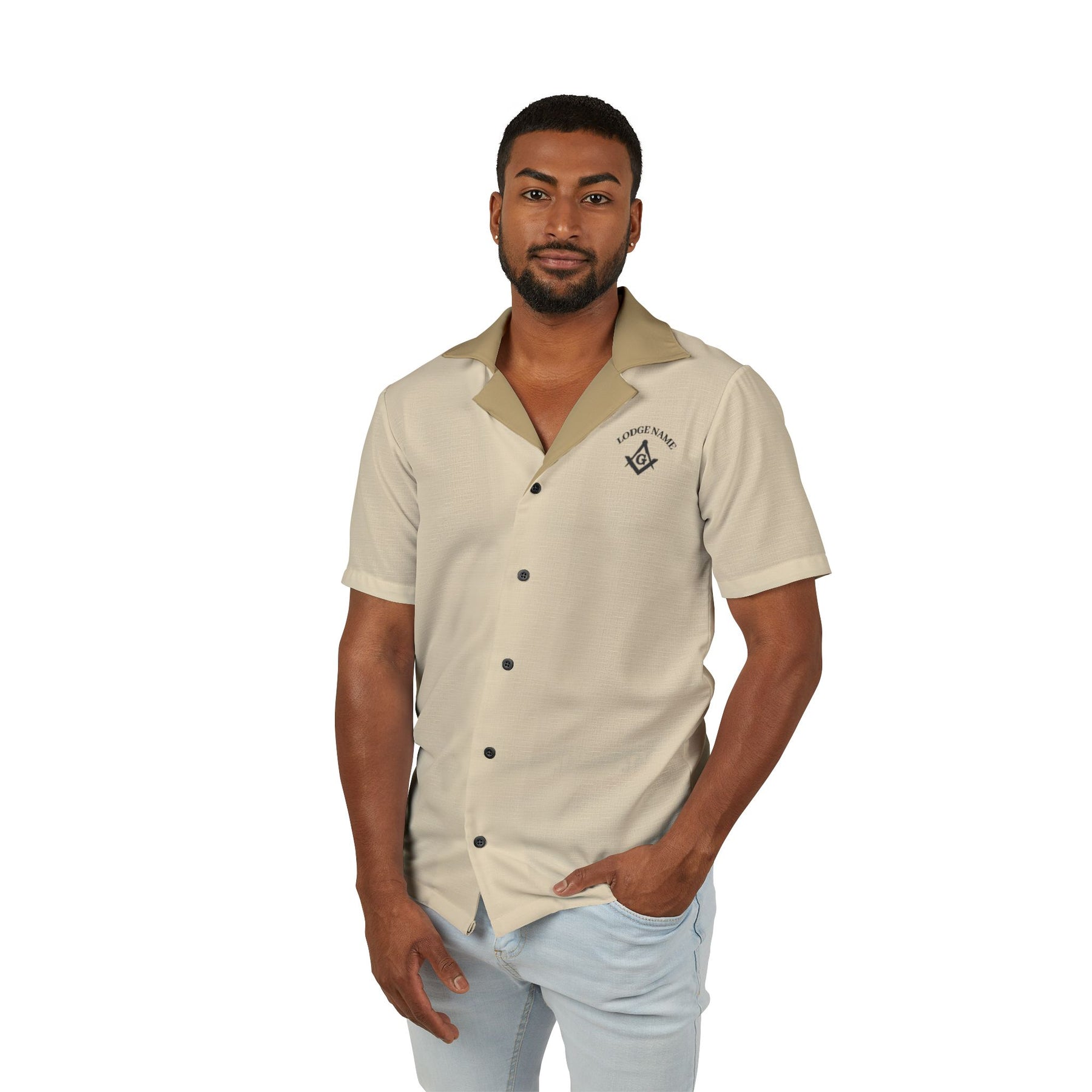 Men's Hawaiian Camp Shirt (AOP) - Bricks Masons