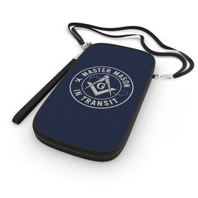 Master Mason Blue Lodge Passport Wallet - Mason In Transit With Shoulder & Wrist Strap - Bricks Masons